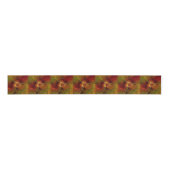 Abstract rood Oranje bruin fractaal kunstventilato Grosgrain Lint (Voorkant)