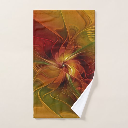 Abstract rood Oranje bruin fractaal kunstventilato Handdoek (Handdoek)