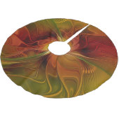 Abstract rood Oranje bruin fractaal kunstventilato Kerstboom Rok (Gekanteld)