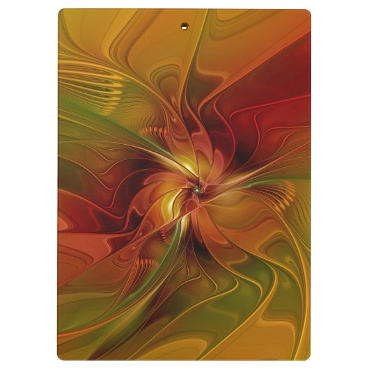 Abstract rood Oranje bruin fractaal kunstventilato Klembord (Achterkant)