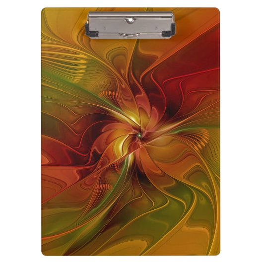 Abstract rood Oranje bruin fractaal kunstventilato Klembord (Voorkant)