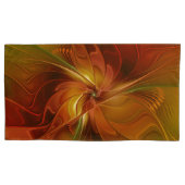 Abstract rood Oranje bruin fractaal kunstventilato Kussensloop (Voorkant)