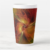 Abstract rood Oranje bruin fractaal kunstventilato Latte Mok (Voorkant)
