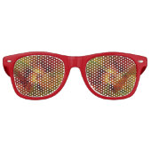 Abstract rood Oranje bruin fractaal kunstventilato Retro Zonnebril (Voorkant)