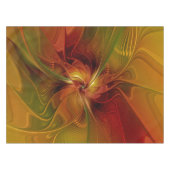 Abstract rood Oranje bruin fractaal kunstventilato Tafelkleed (Voorkant (Horizontaal))