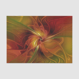 Abstract rood Oranje bruin fractaal kunstventilato Tissuepapier