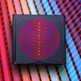 Abstract rood paars levendig patroon modern maatwe ronde sticker