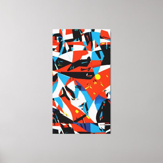 Abstract rood ritme canvas afdruk (Voorkant)