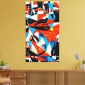 Abstract rood ritme canvas afdruk (Insitu (Woonkamer))