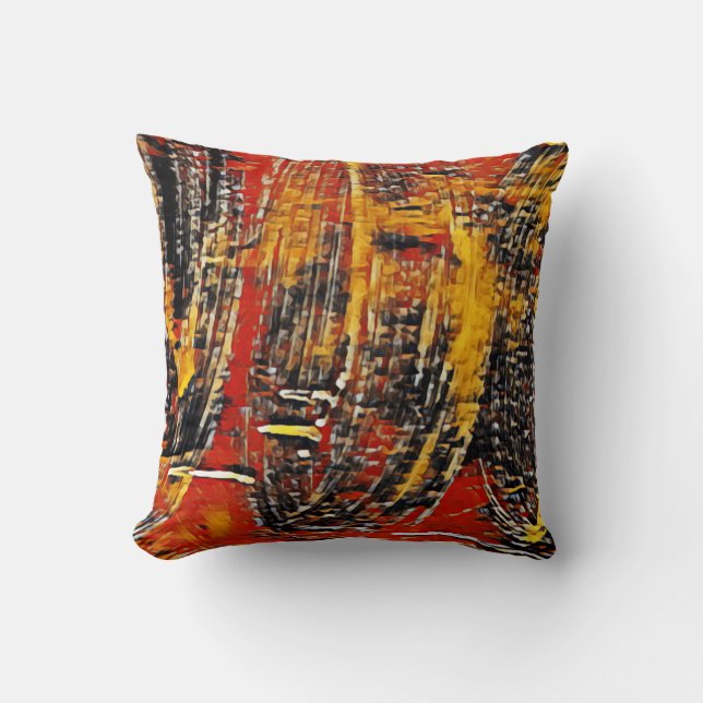 Abstract Rood Rood Rood Rood Rand Rand Kussen (Voorkant)