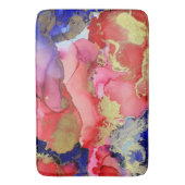 Abstract rood roze Paarse blauw goud Badmat (Voorkant Verticaal)