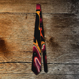 Abstract rood Sinaasappel zonder zwaartekracht en Stropdas