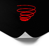 Abstract  Rood Spiral Zwart Poster (Hoek)