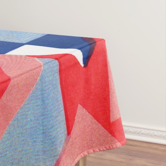 abstract rood wit en blauw afdruknr. 1 tafelkleed (Voorbeeld)