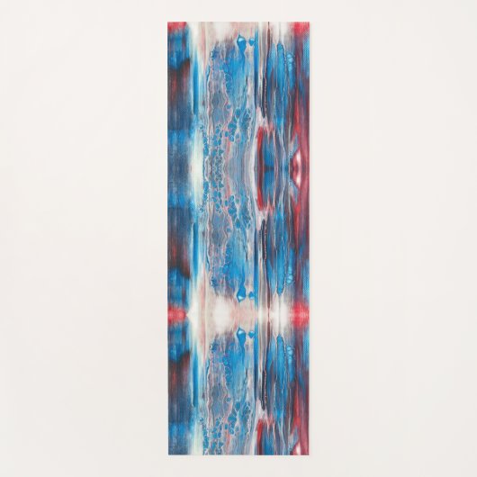 Abstract rood wit en blauw, omkeerbaar, vast blauw yogamat (Voorkant)