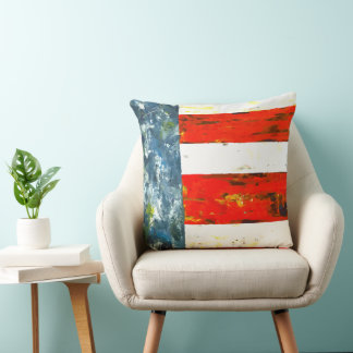 Abstract Rood, Wit en Blauw Vlag-als Vierkant Kussen