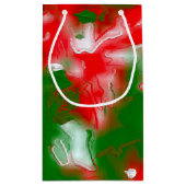 Abstract rood, wit en groen klein cadeauzakje (Achterkant)