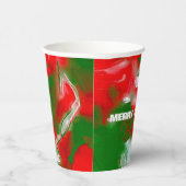 Abstract rood, wit en groen papieren bekers (Rechts)