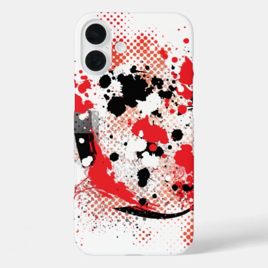 Abstract rood wit en zwart schilderplaatje Case-Mate iPhone case (Achterkant)