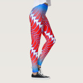 Abstract rood wit patroon met Jouw naam Leggings (Rechts)