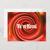 Abstract rood zet Nieuw Adres Aankondigingskaart (Voorkant / Achterkant)