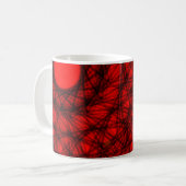 Abstract rood zonontwerp koffiemok (Voorkant links)
