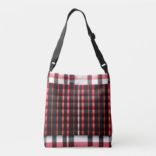 Abstract rood zwart geplakt modern Collectie Crossbody Tas (Achterkant)
