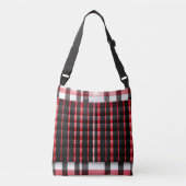 Abstract rood zwart geplakt modern Collectie Crossbody Tas (Voorkant)