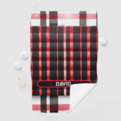 Abstract rood zwart geplakt modern Collectie Golfhanddoek (Insitu)