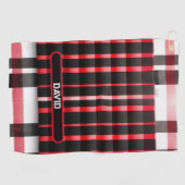 Abstract rood zwart geplakt modern Collectie Golfhanddoek (Horizontaal)