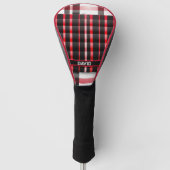Abstract rood zwart geplakt modern Collectie Golfheadcover (Voorkant)