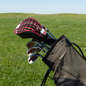 Abstract rood zwart geplakt modern Collectie Golfheadcover (Insitu)