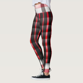 Abstract rood zwart geplakt modern Collectie Leggings