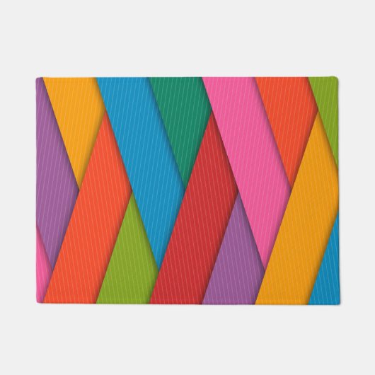 Abstract Rood Zwart Wit Deurmat (Voorkant)