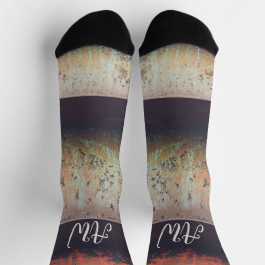 Abstract roodbruin roestig sokken (Top)