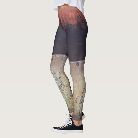 Abstract roodbruine roestroestvrij leggings (Links)