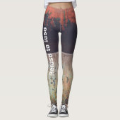 Abstract roodbruine roestroestvrij leggings (Voorkant)