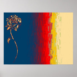 Abstract Roos Canvas afdrukken Poster