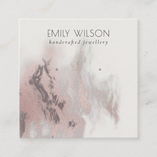 Abstract Roos Gold Agate Stud Earning Display Vierkante Visitekaartje (Voorkant)