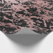 Abstract Roos Gold Marble Spark Urban Black White Cadeaupapier (Hoek)