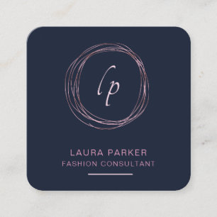 Abstract Roos Gold Modern Minimale Faux Vierkante Visitekaartje