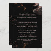 Abstract Roos Gold Washes Black Wedding Formal Kaart (Voorkant / Achterkant)