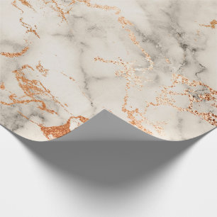 Abstract Roos Koraal Blush Grijze marmer Stone Cadeaupapier