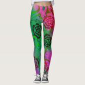 abstract roos leggings (Voorkant)