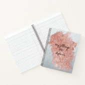 Abstract Roos Roze Splash Silver Glitter Monogram Notitieboek (Binnen)
