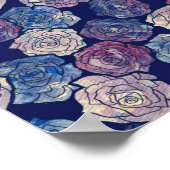 Abstract Roos Schilderend Roos Paars blauw Poster (Hoek)