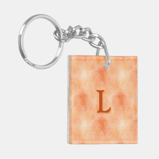 Abstract Roos (Sinaasappel) Acryl Sleutelhanger (Voorkant Links)