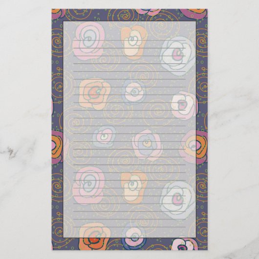 Abstract roos veldpatroon briefpapier (Voorkant)