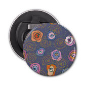 Abstract roos veldpatroon button flesopener (Voorkant)