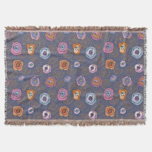 Abstract roos veldpatroon deken (Voorkant)